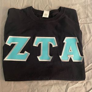 Zeta Tau Alpha (ZTA) Long Sleeve Sorority Letters
